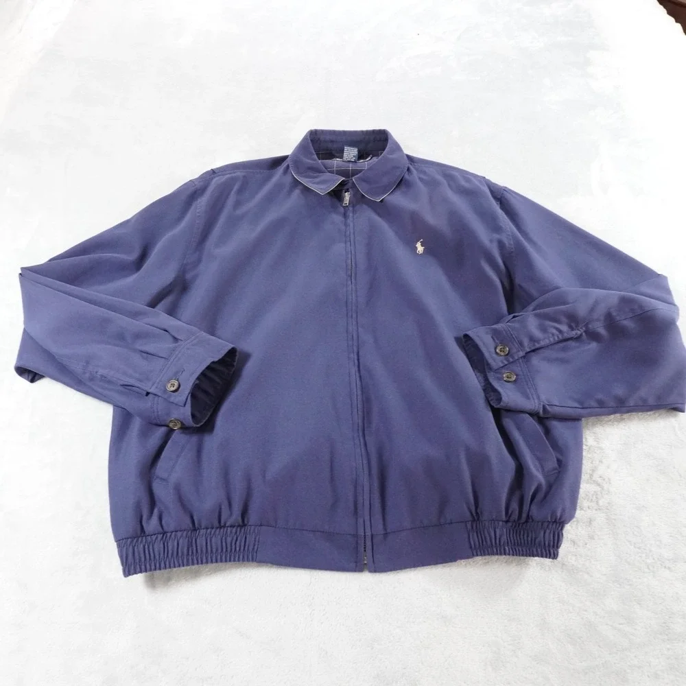 Polo Ralph Lauren Harrington Jacket Blue Vtg 90s Heritage Classic Designer Large